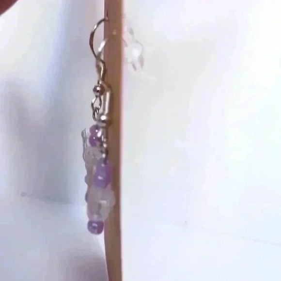 925 frosted butterfly dangle earrings - Picture 2 of 3